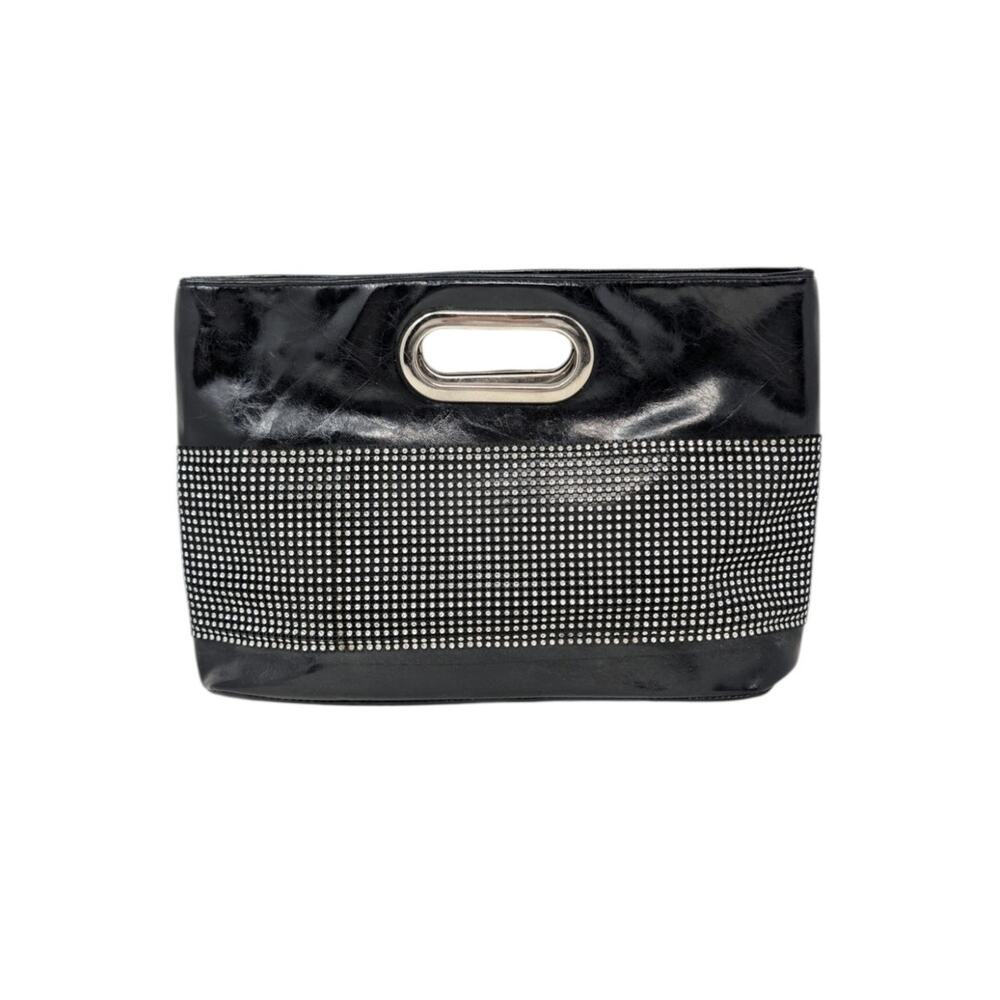 Rhinestone Black Clutch Bag 80s Glam Y2K McBling Party Purse